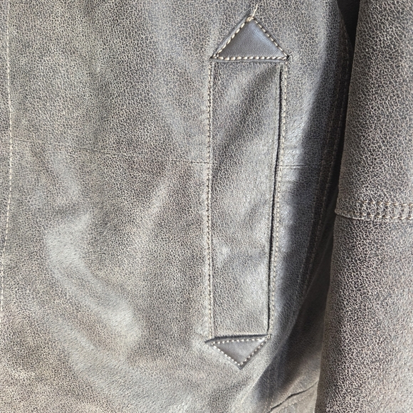 Danier Brown Leather Jacket with Ribbed Collars and Distressed Finish Size L - Picture 3 of 10